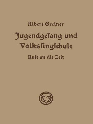 cover image of Jugendgesang und Volkssingschule